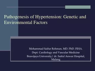 Pathogenesis of Hypertension: Genetic and Environmental Factors
