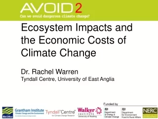 Ecosystem Impacts and the Economic Costs of Climate Change Dr. Rachel Warren