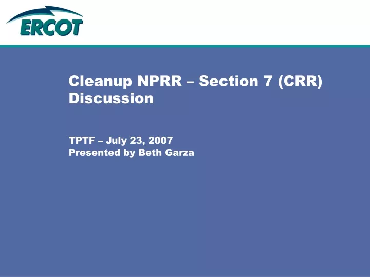 cleanup nprr section 7 crr discussion