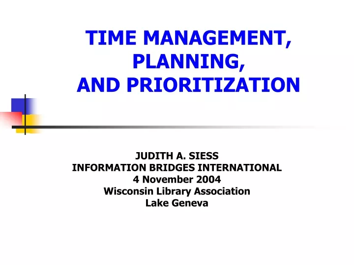 time management planning and prioritization