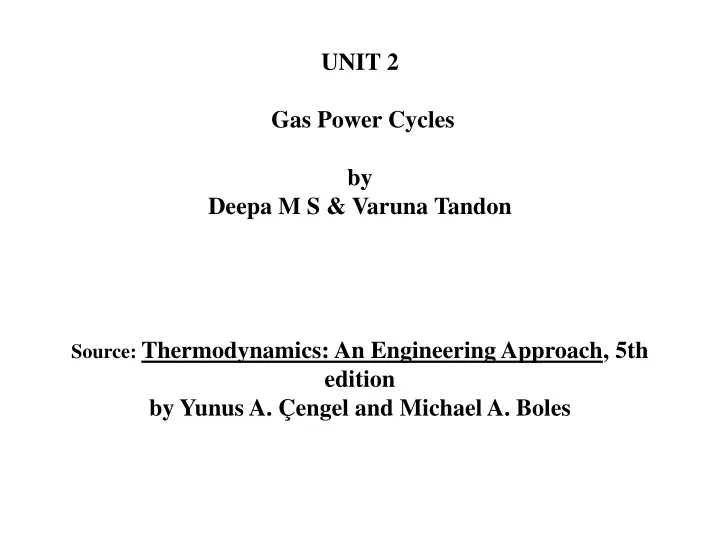 unit 2 gas power cycles by deepa m s varuna