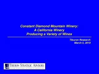 Constant Diamond Mountain Winery: A California Winery  Producing a Variety of Wines