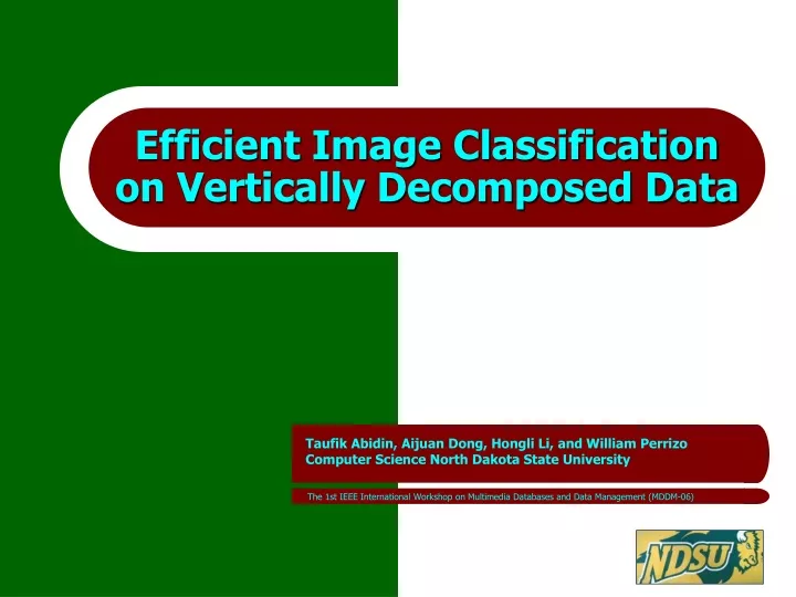 efficient image classification on vertically decomposed data