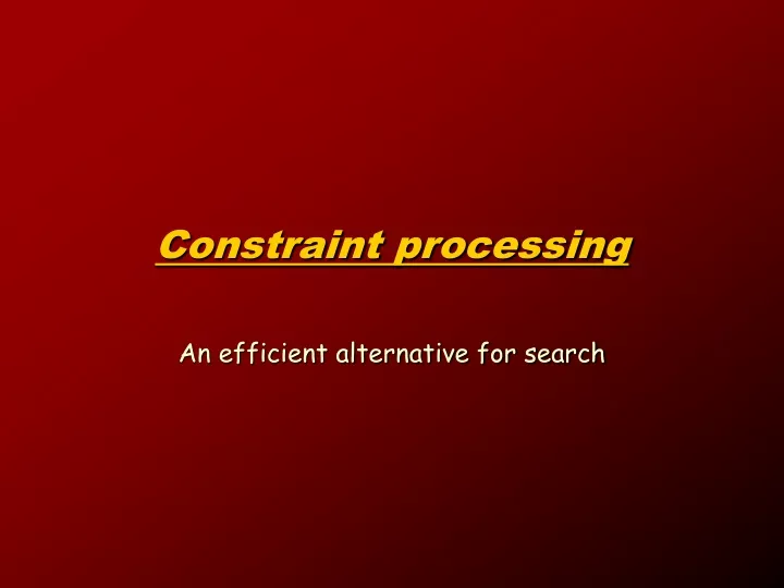 constraint processing