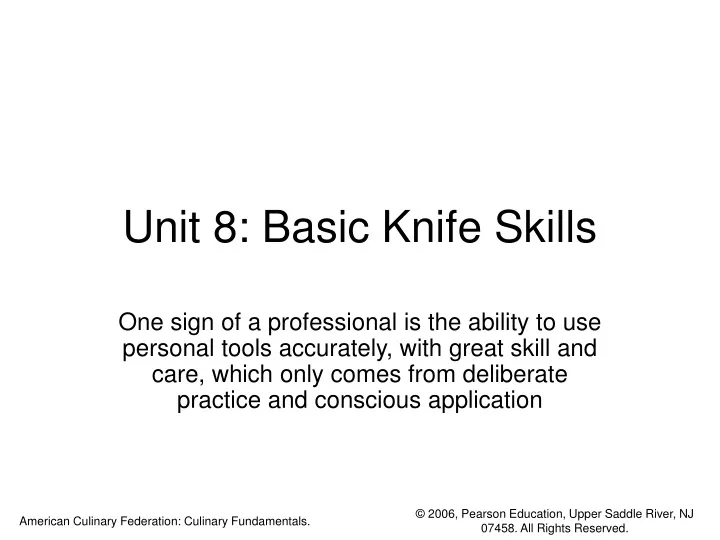 unit 8 basic knife skills