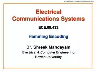 Electrical  Communications Systems ECE.09.433