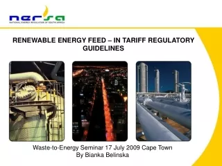 RENEWABLE ENERGY FEED – IN TARIFF REGULATORY GUIDELINES