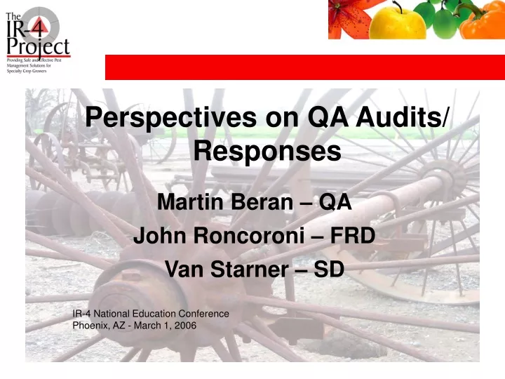 perspectives on qa audits responses