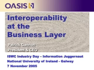 Interoperability  at the  Business Layer