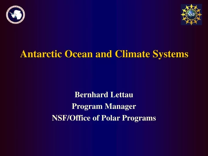 antarctic ocean and climate systems