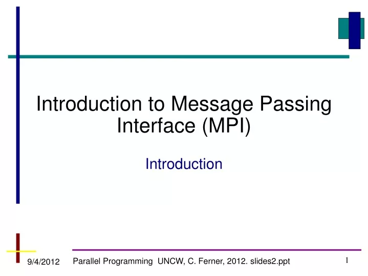 introduction to message passing interface mpi