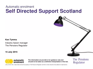 Automatic enrolment Self Directed Support Scotland