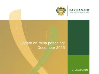Update on rhino poaching: December 2015