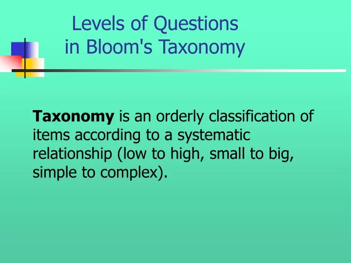 levels of questions in bloom s taxonomy