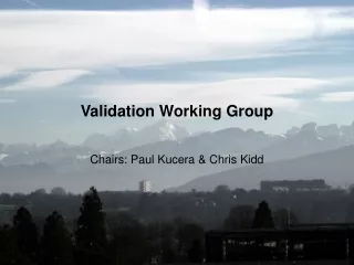 Validation Working Group