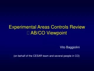 Experimental Areas Controls Review    AB/CO Viewpoint