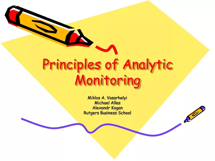 principles of analytic monitoring
