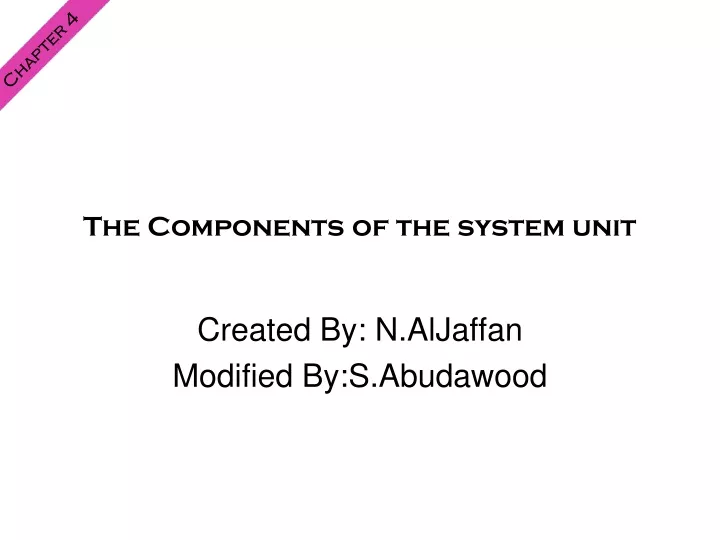 the components of the system unit