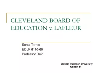 CLEVELAND BOARD OF EDUCATION v. LAFLEUR