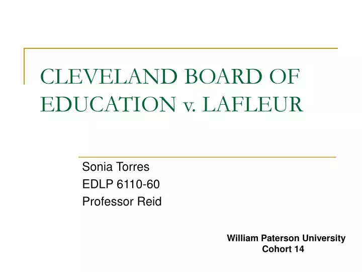 cleveland board of education v lafleur