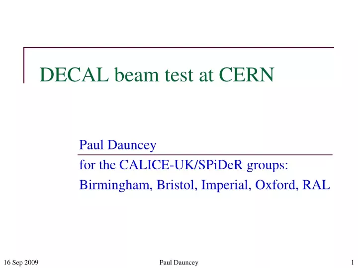 decal beam test at cern