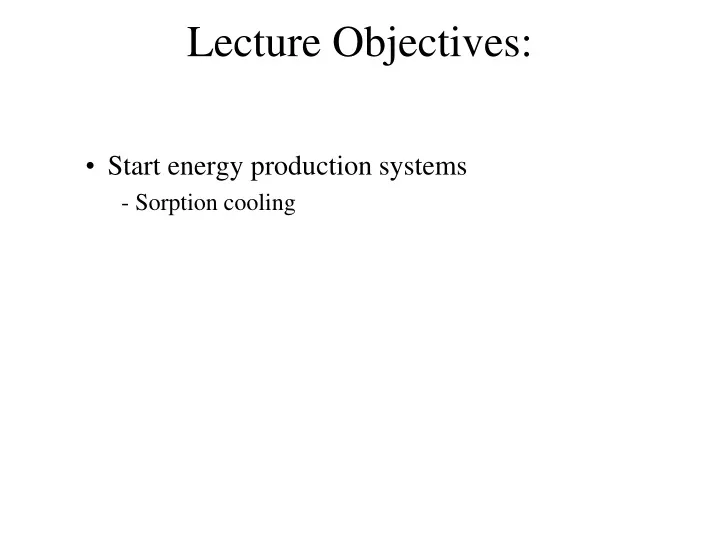 lecture objectives