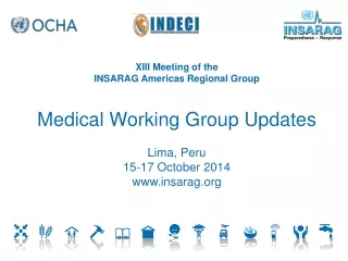 XIII Meeting of the  INSARAG Americas Regional Group Medical Working Group Updates Lima, Peru