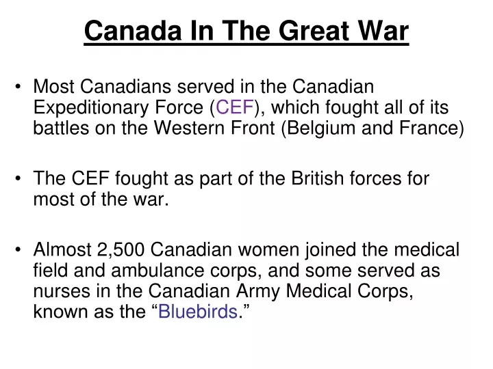 canada in the great war