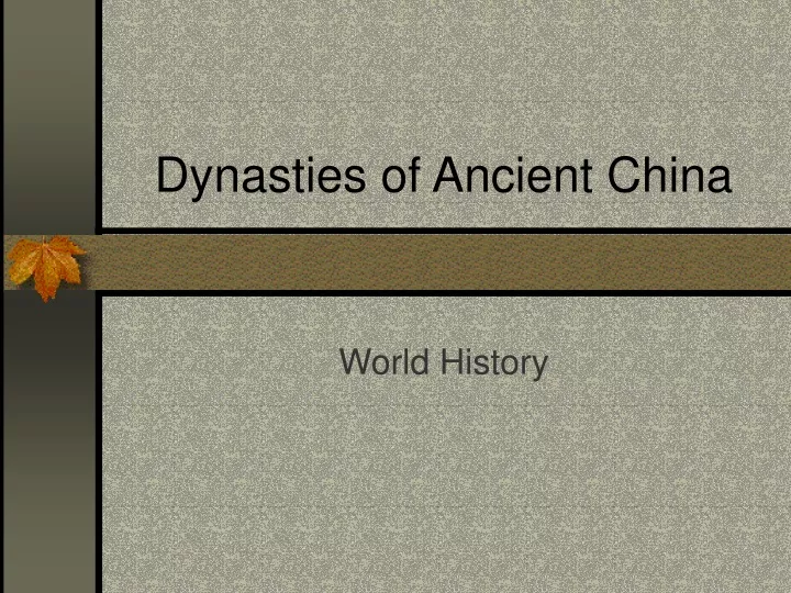dynasties of ancient china