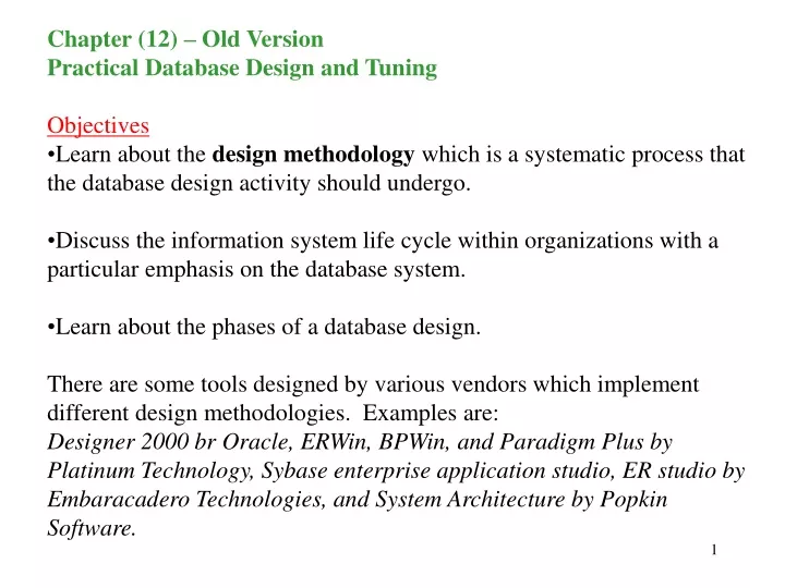 chapter 12 old version practical database design
