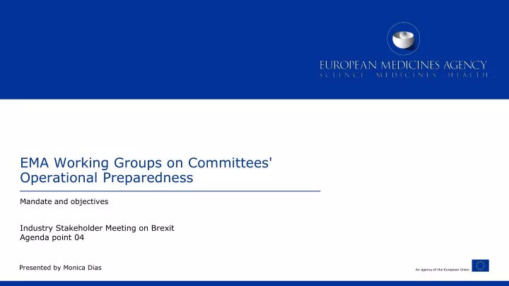 ema working groups on committees operational preparedness