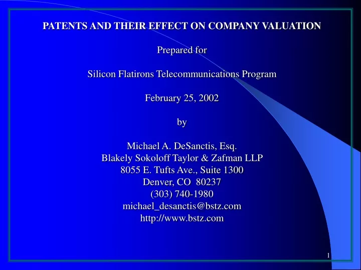 patents and their effect on company valuation