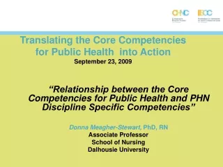 Translating the Core Competencies  for Public Health  into Action September 23, 2009