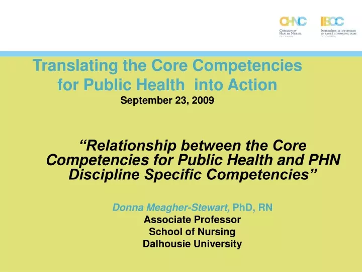 translating the core competencies for public health into action september 23 2009