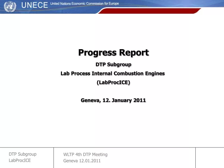 progress report dtp subgroup lab process internal