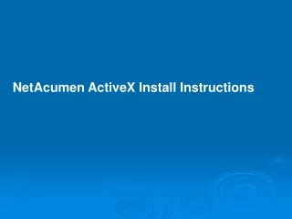 NetAcumen ActiveX Install Instructions
