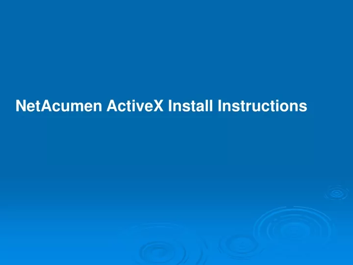 netacumen activex install instructions