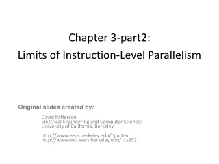 Chapter 3-part2:  Limits of Instruction-Level Parallelism