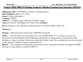 Project: IEEE P802.15 Working Group for Wireless Personal Area Networks (WPANs)