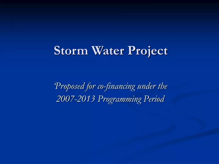 storm water project