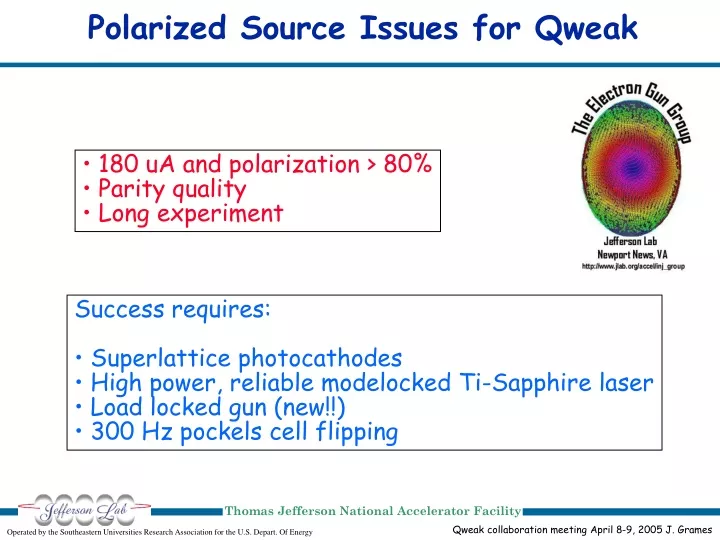 polarized source issues for qweak