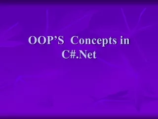 OOP’S  Concepts in C#.Net