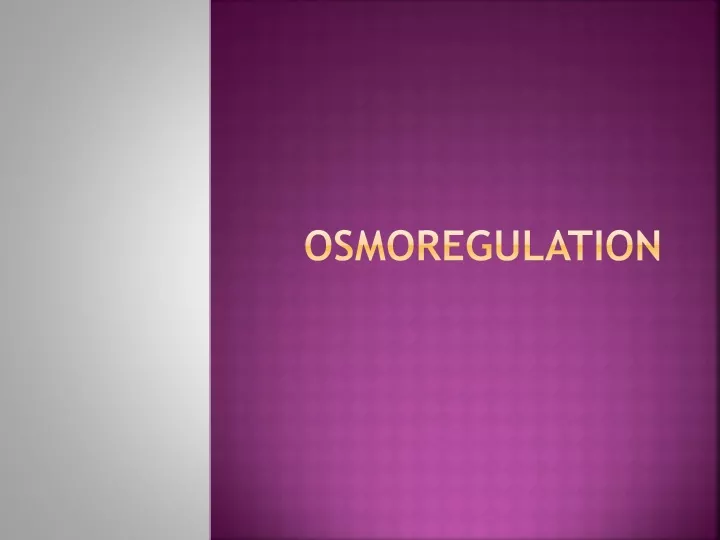 osmoregulation