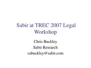 Sabir at TREC 2007 Legal Workshop