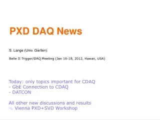 PXD DAQ News