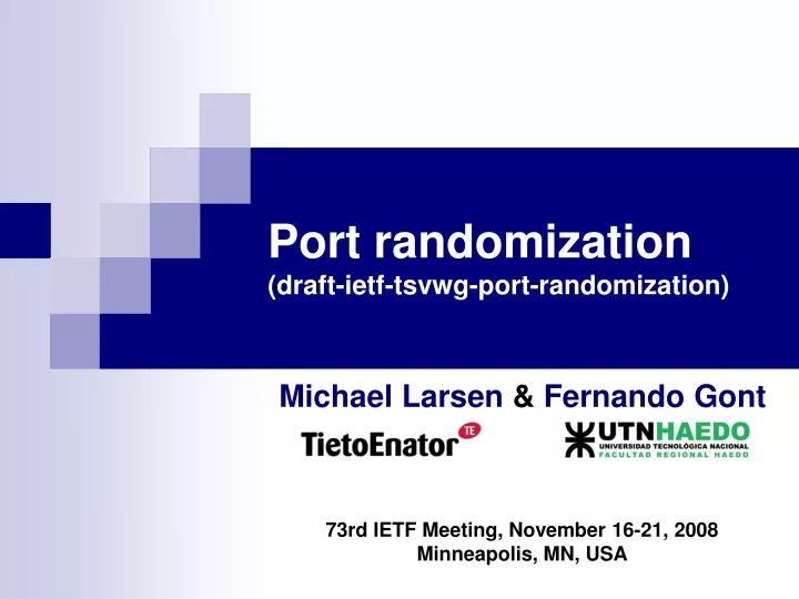 port randomization draft ietf tsvwg port randomization