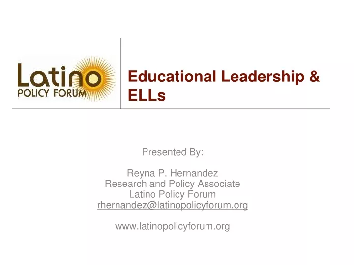 educational leadership ells