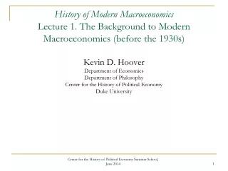 Macroeconomic Issues are Old
