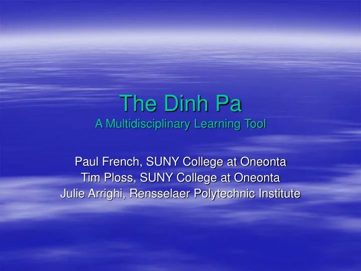 the dinh pa a multidisciplinary learning tool
