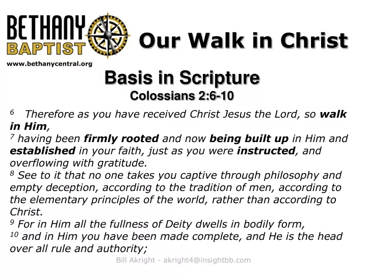 our walk in christ